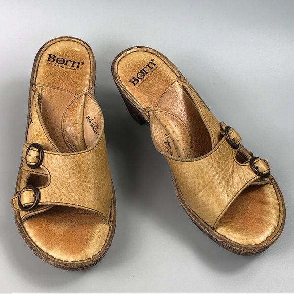 Born Women’s Tan Block Heel Sandals Size 7M - Picture 6 of 13